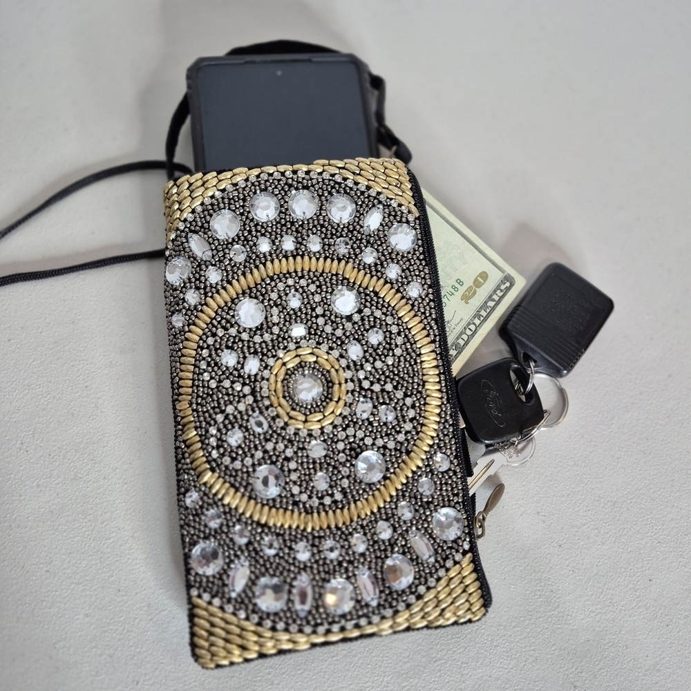 Bamboo Trading Company Beaded Club Bag